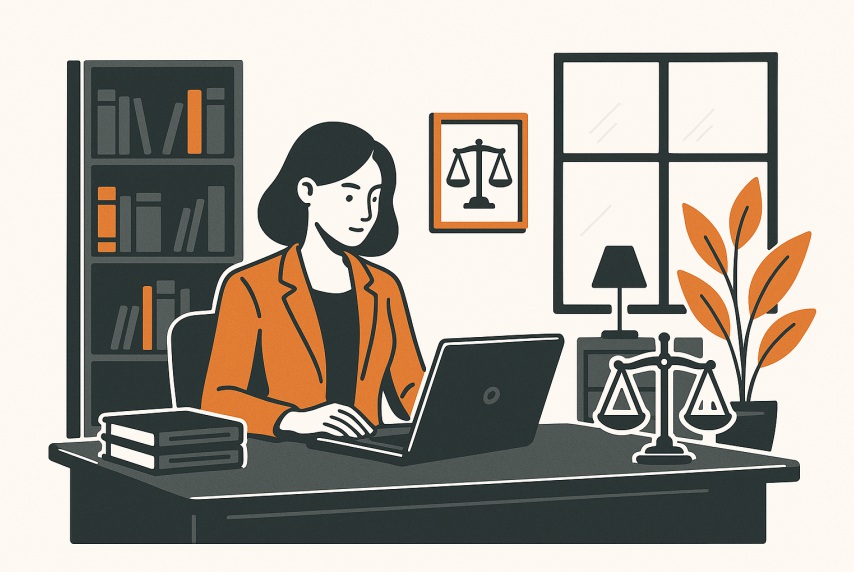 Modern civil law office illustration